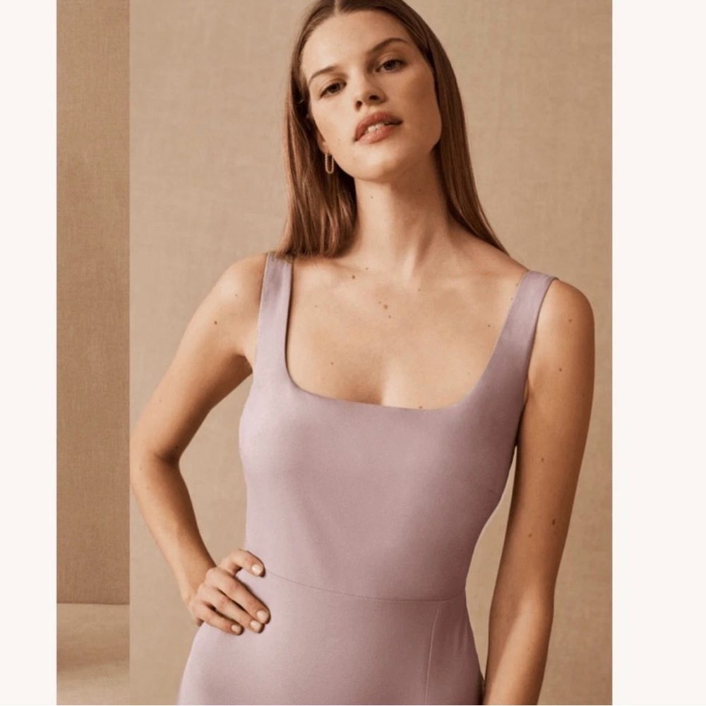 Anthropologie/BHLDN Adena Maxi Dress Size 10 Dusty Lilac/Mauve Slit Gown